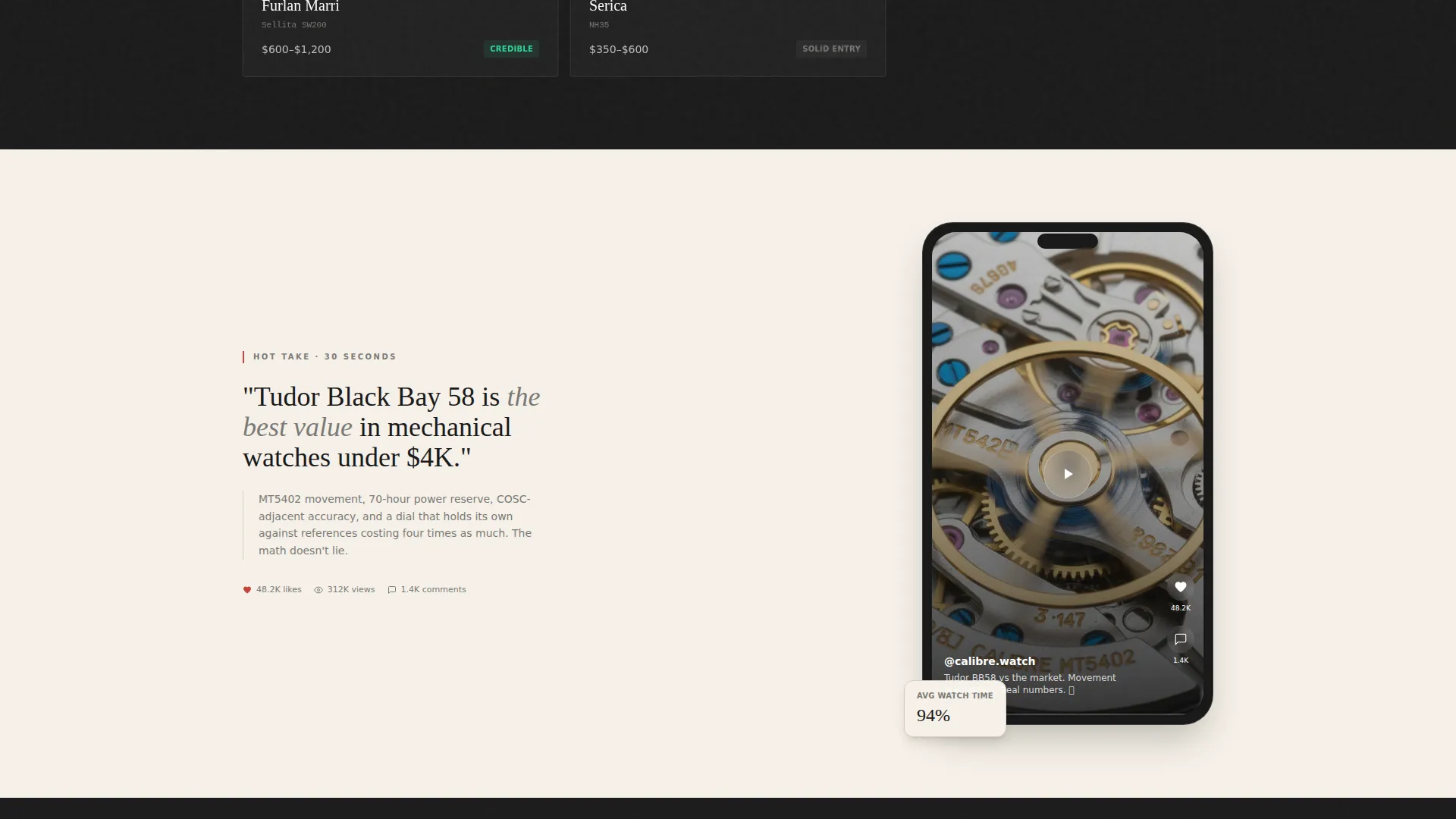 Horology TikTok Channel Landing Page Template
