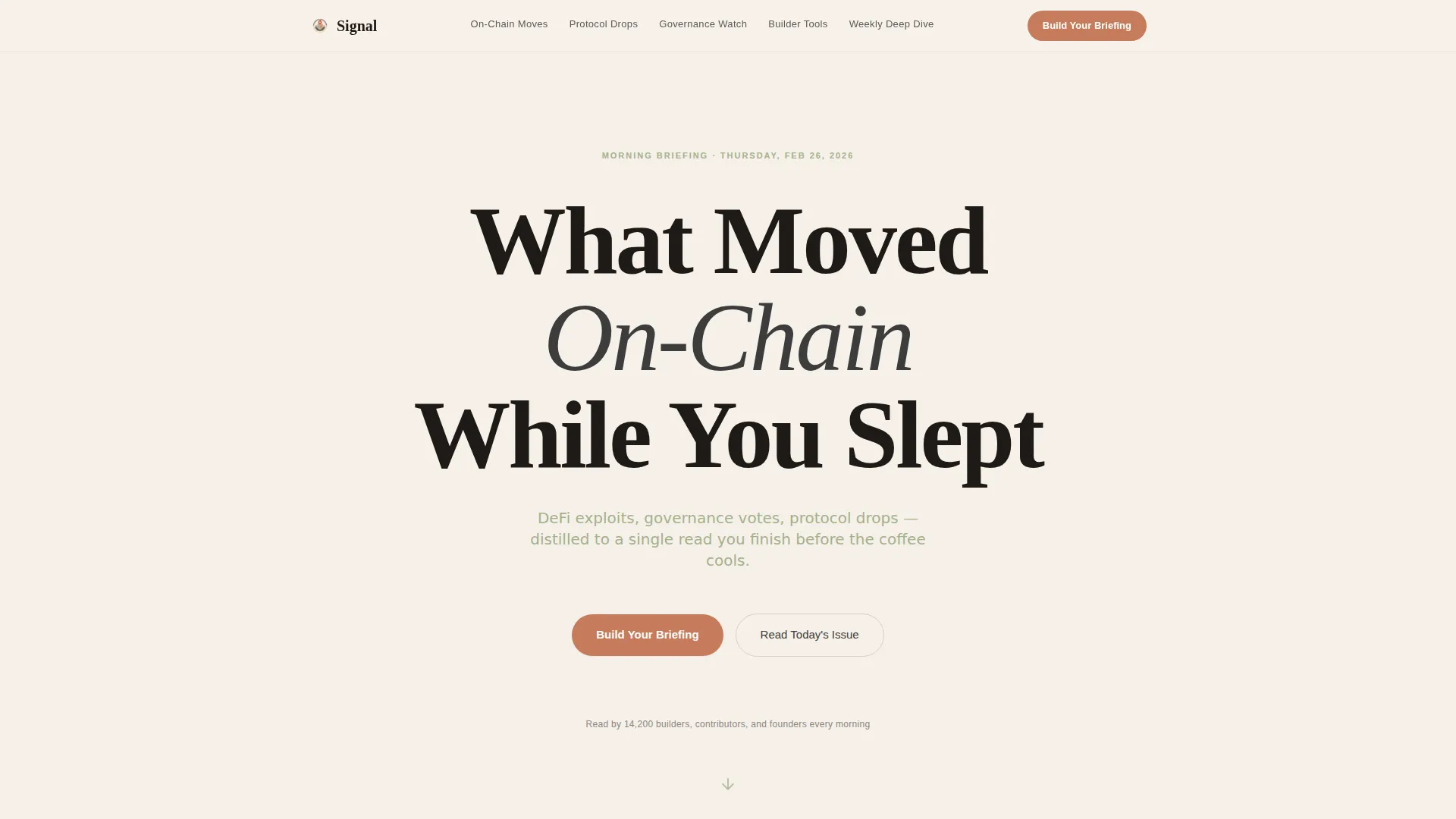 Web3 & Crypto Daily Digest Newsletter Landing Page
