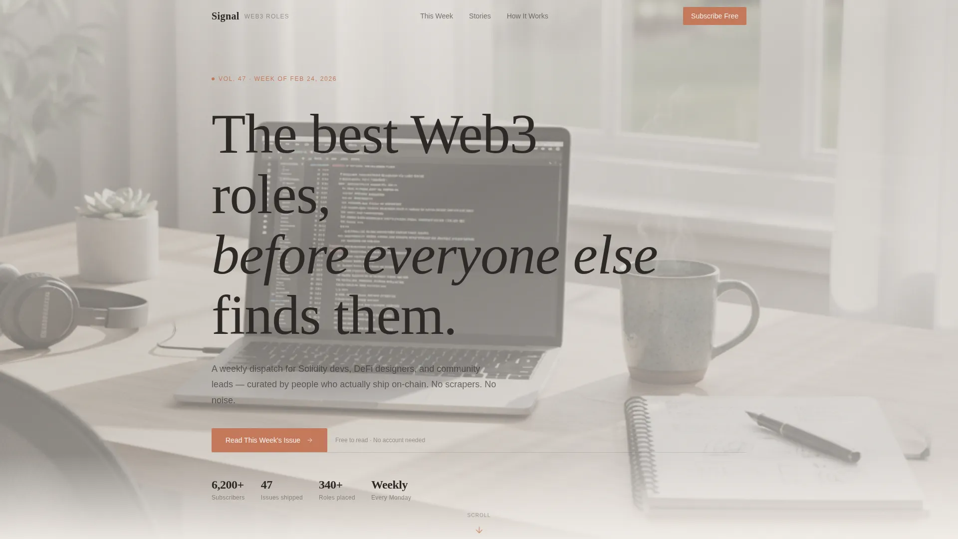 Web3 Jobs Newsletter Landing Page Template