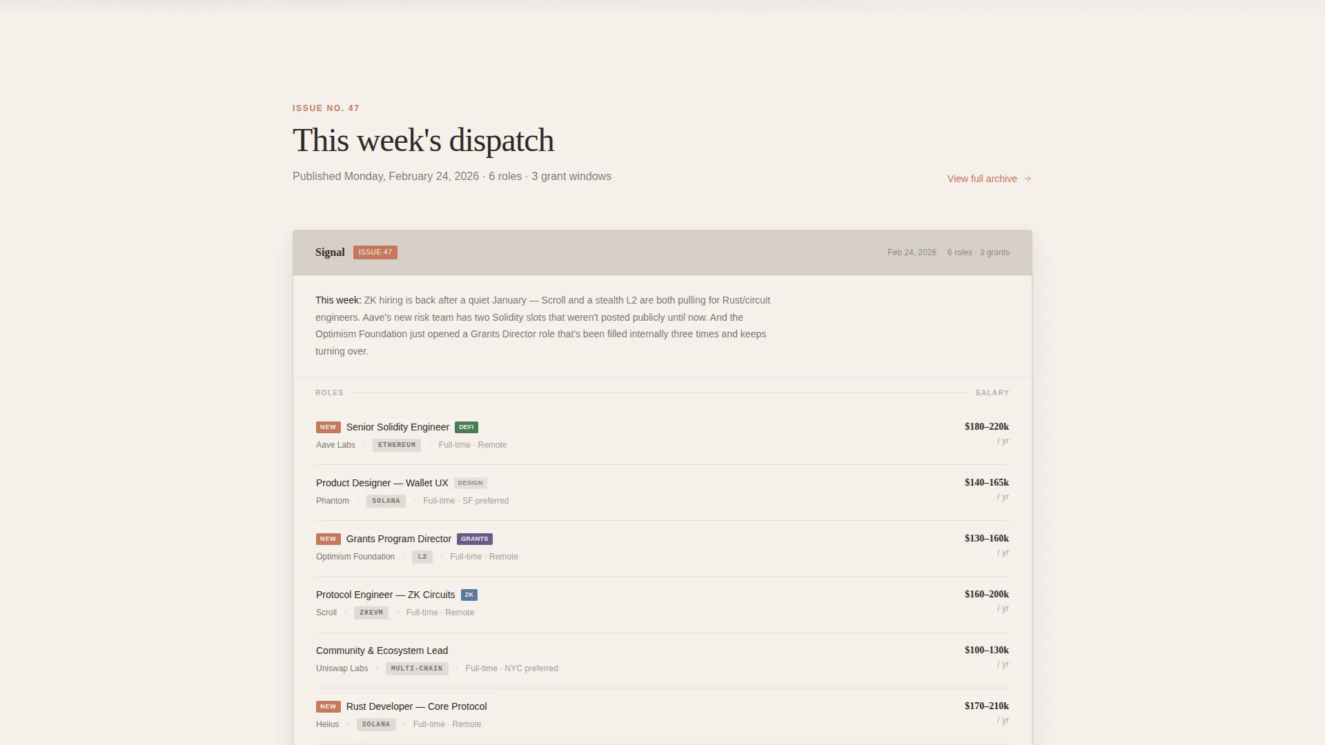 Web3 Jobs Newsletter Landing Page Template