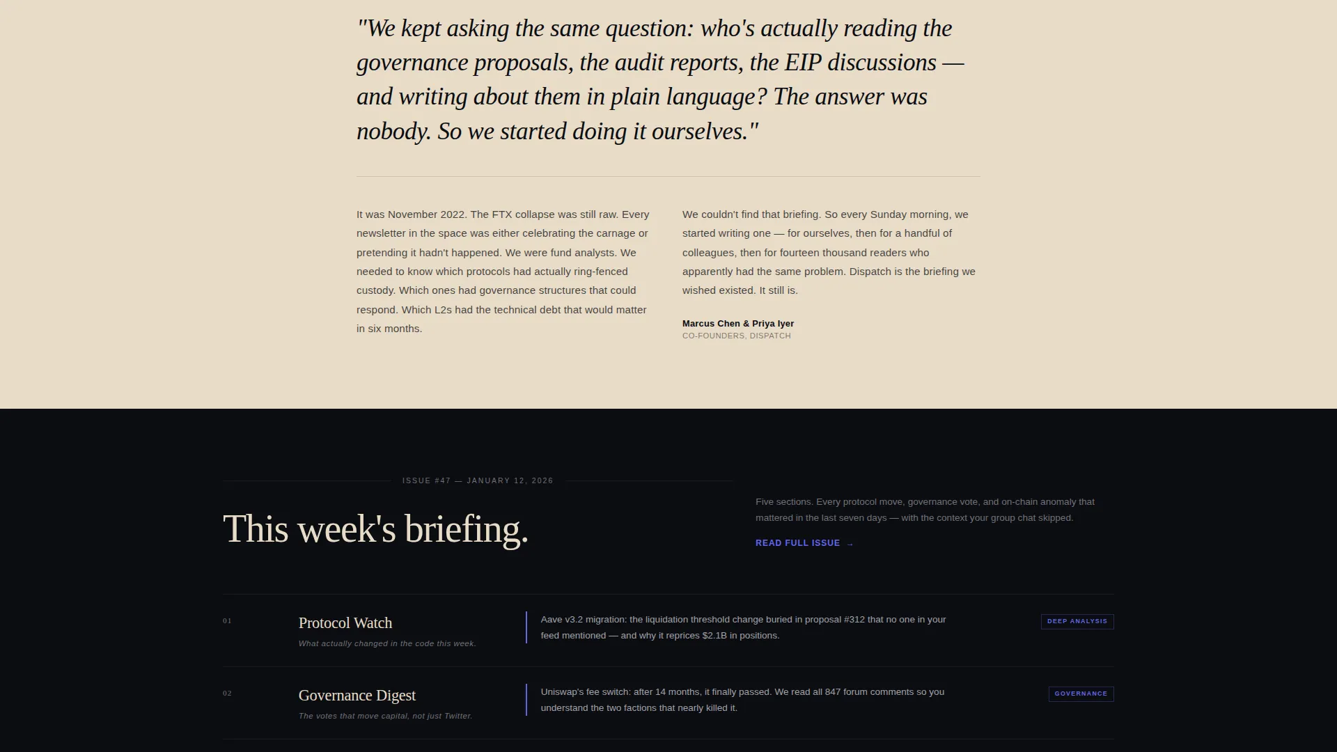 Editorial Crypto Newsletter Landing Page Template