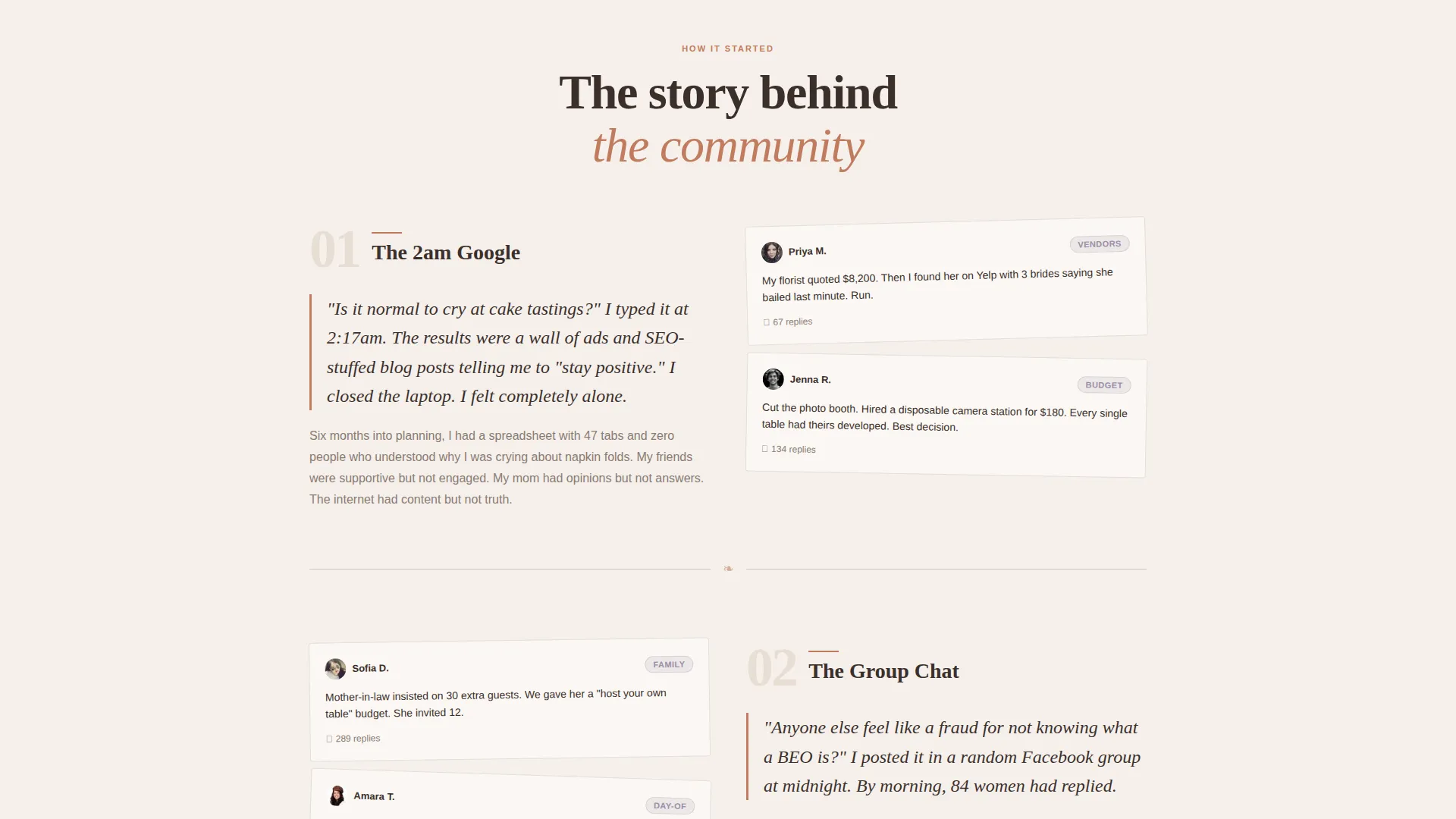 Wedding Community Forum Waitlist Landing Page Template