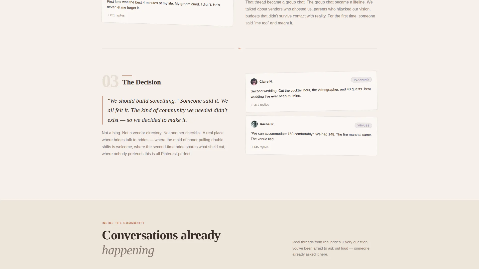 Wedding Community Forum Waitlist Landing Page Template