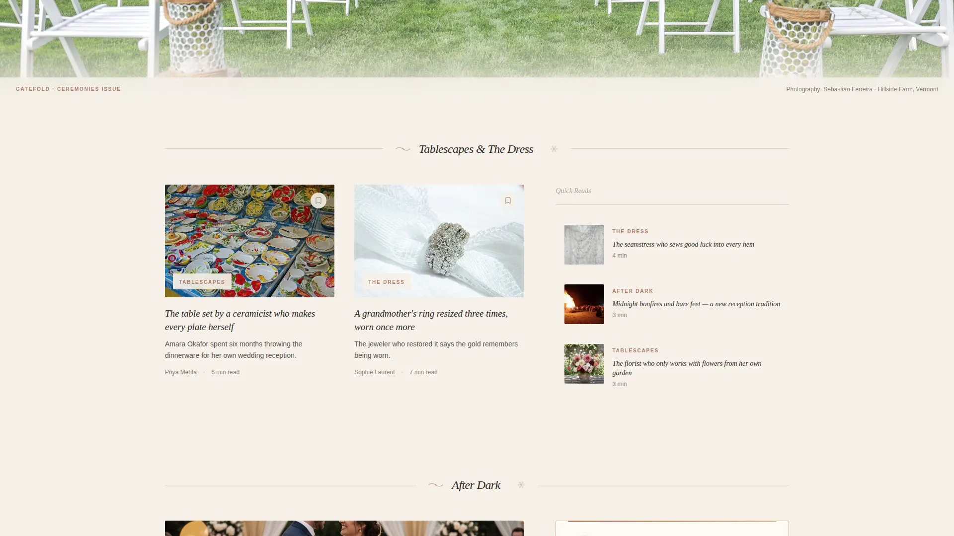 Elegant Wedding Editorial Landing Page Template