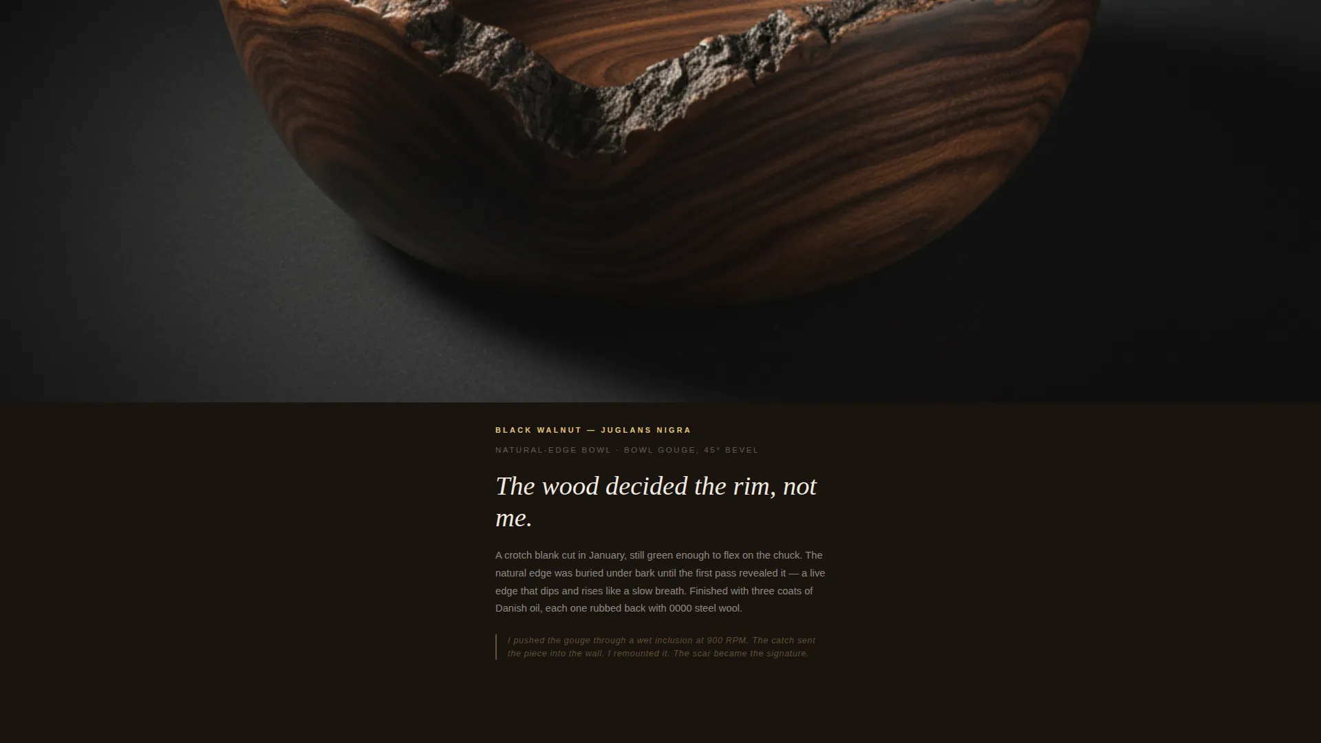Woodturning & Lathe Work Content Portfolio & Case Study Website Template