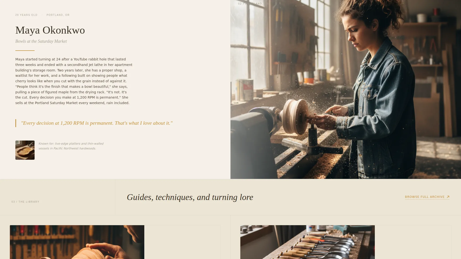 Specialist Woodturning & Lathe Work Content Blog & Content Website Template