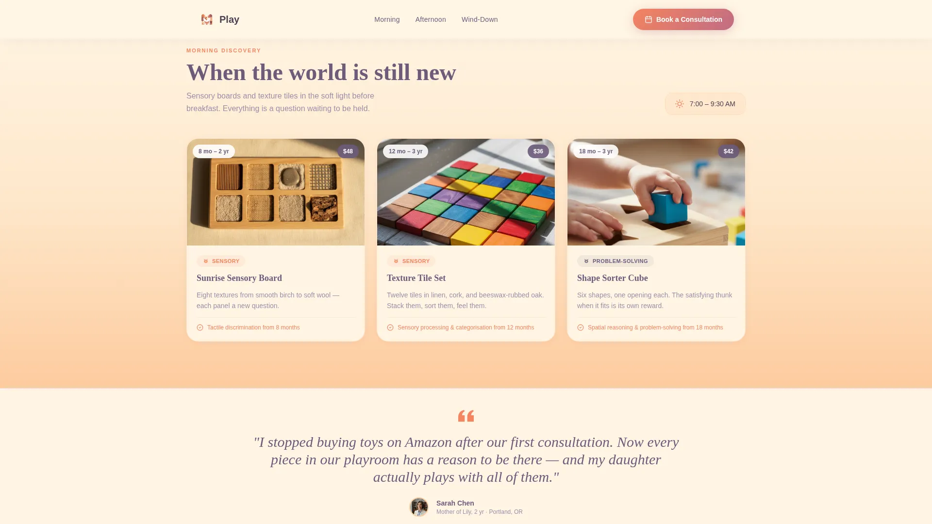 Toy & Baby Products Brand Booking Website Template