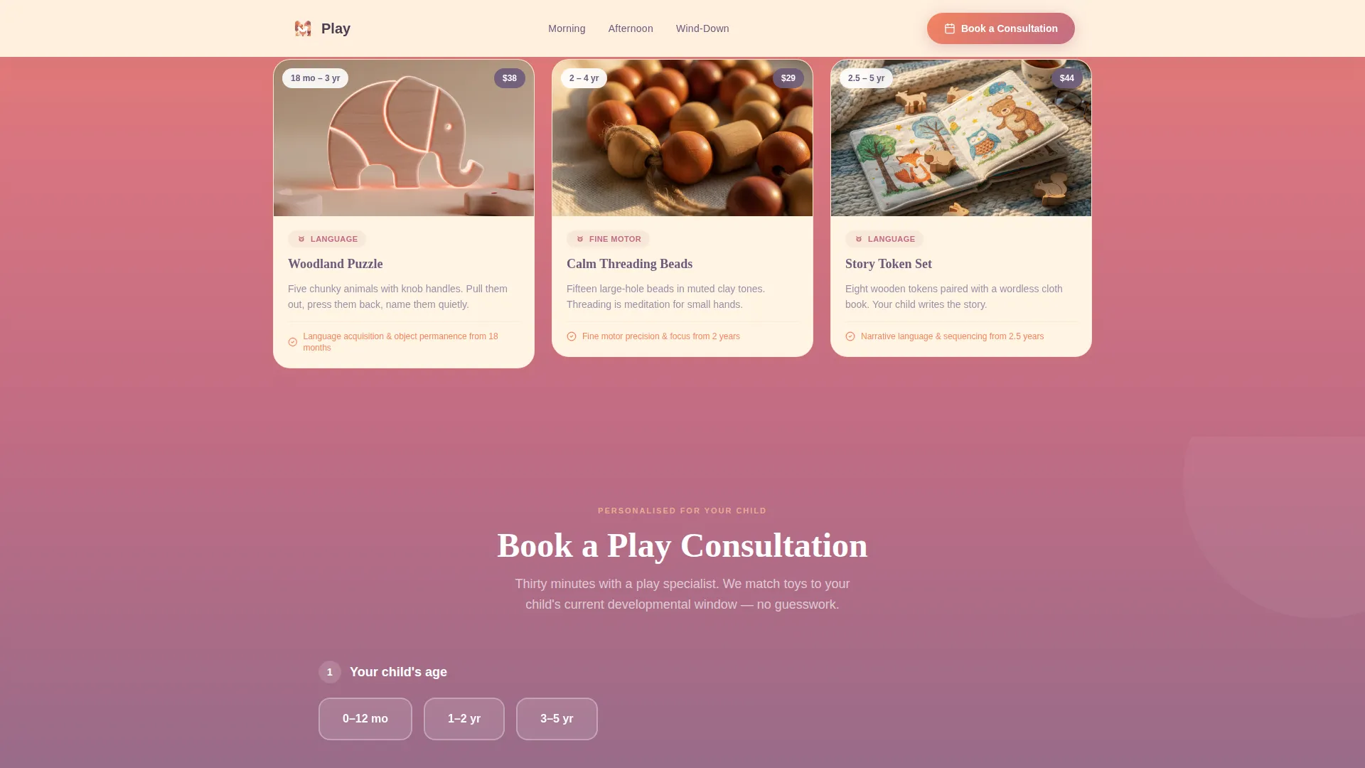 Toy & Baby Products Brand Booking Website Template