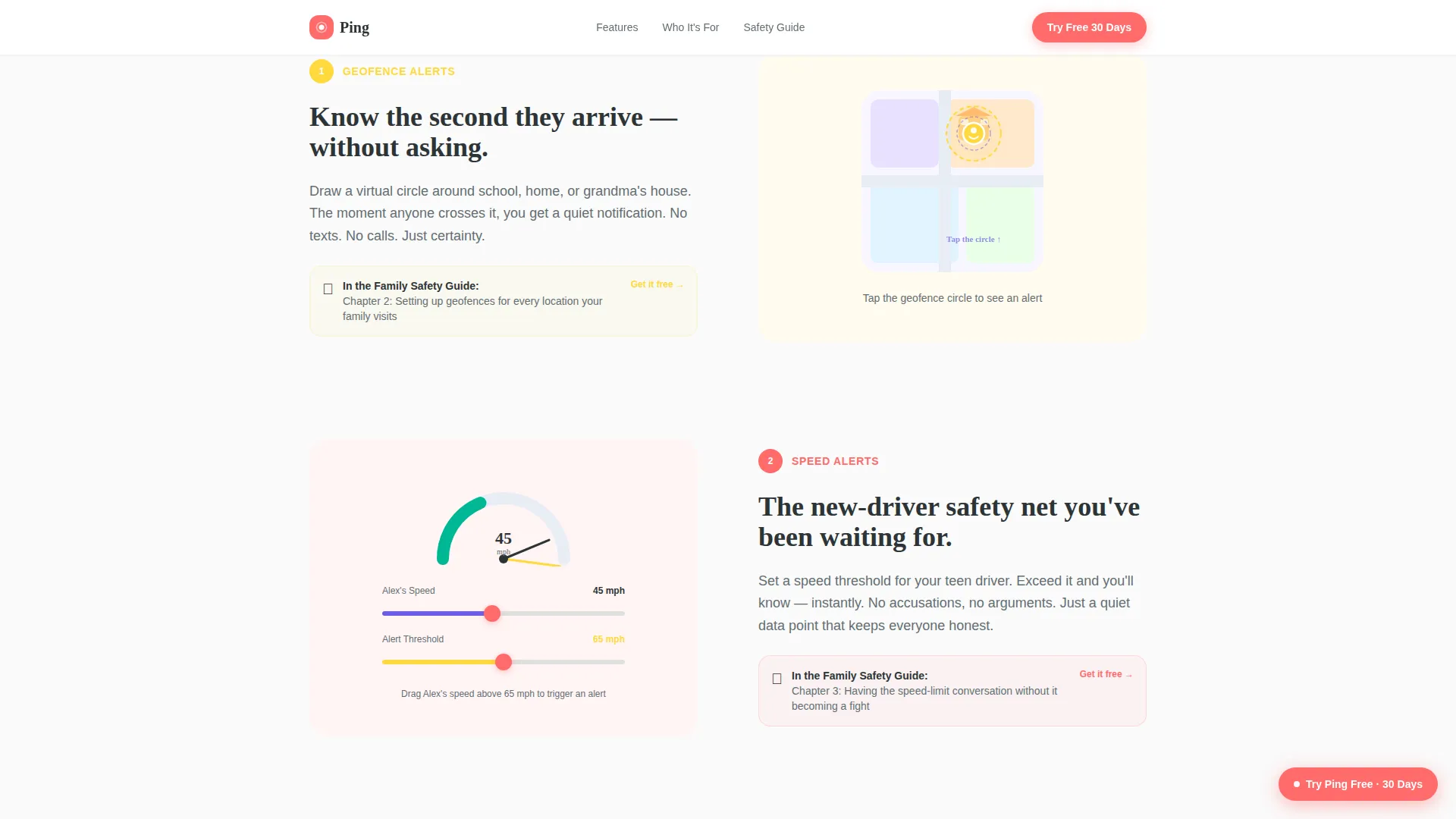 Playful Family Location Tracking App Landing Page