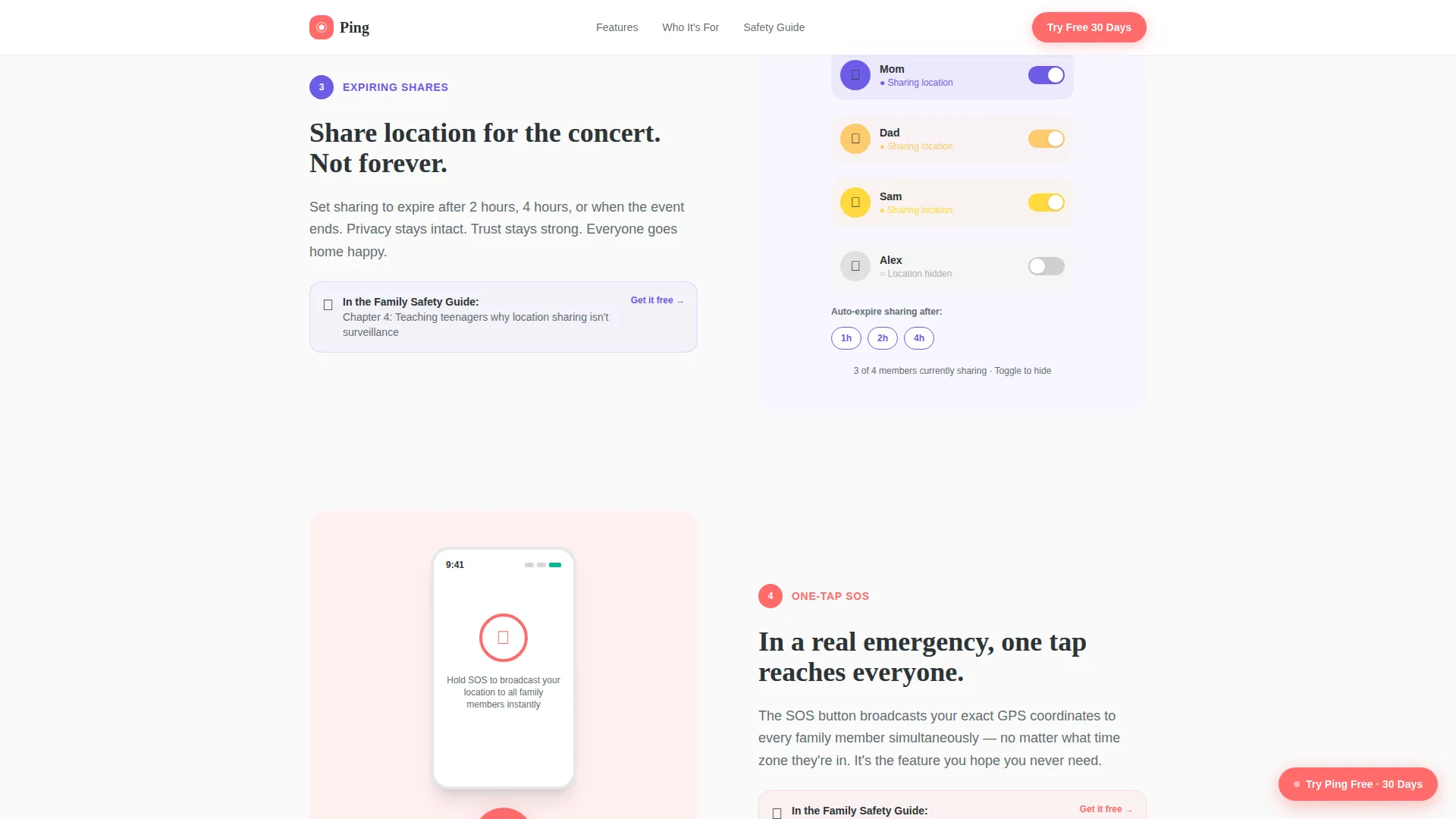 Playful Family Location Tracking App Landing Page