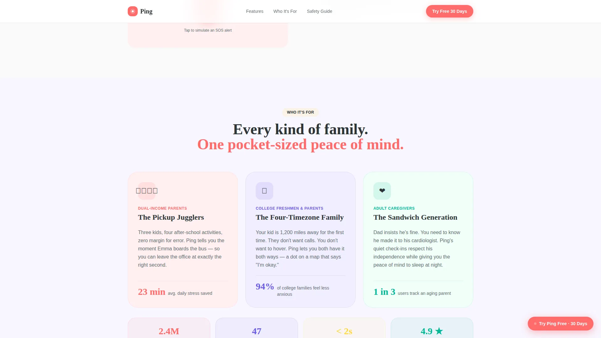 Playful Family Location Tracking App Landing Page