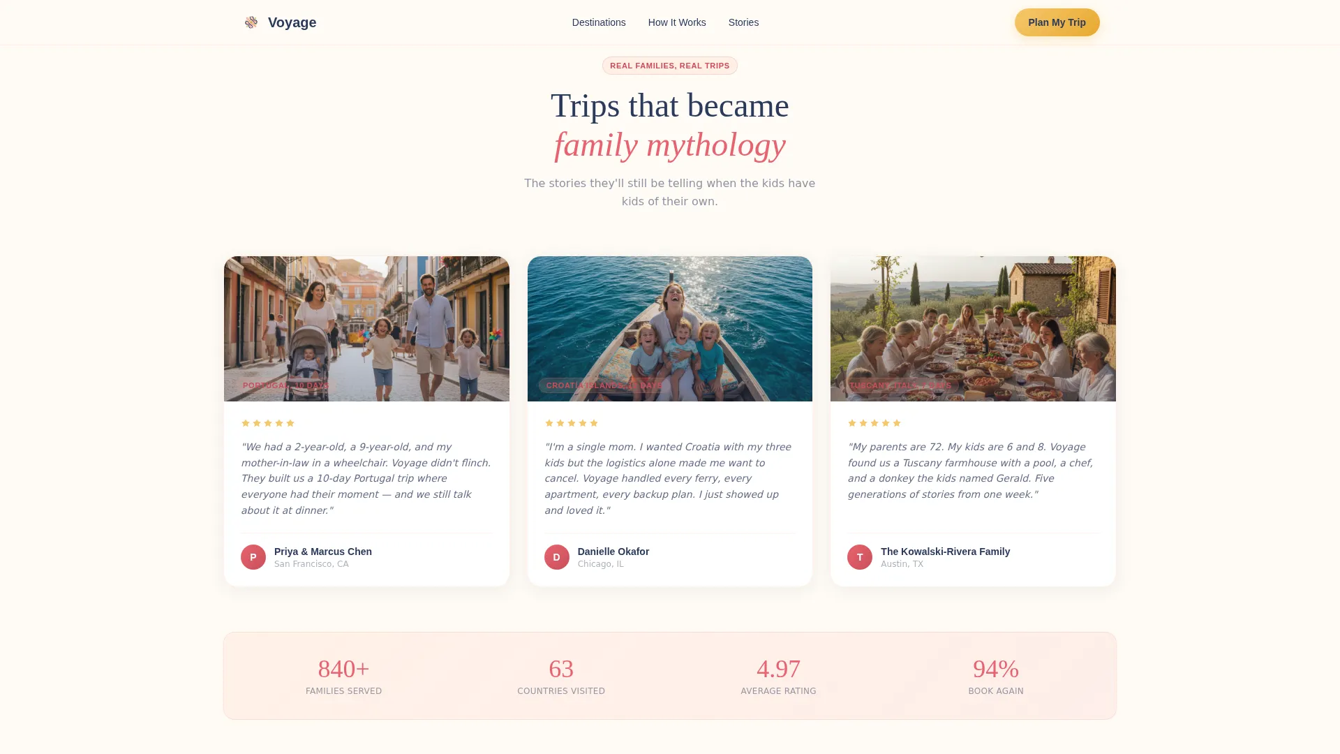 Complete Family Travel & Experience Appointment Booking Website Template