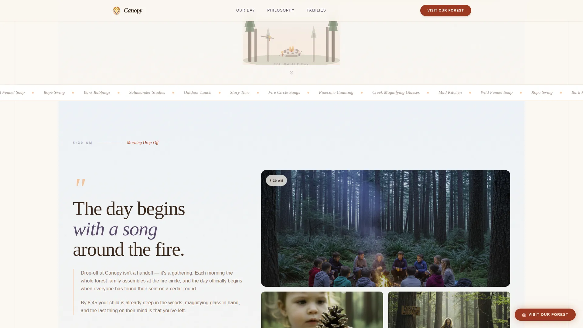 Forest Preschool Landing Page Template
