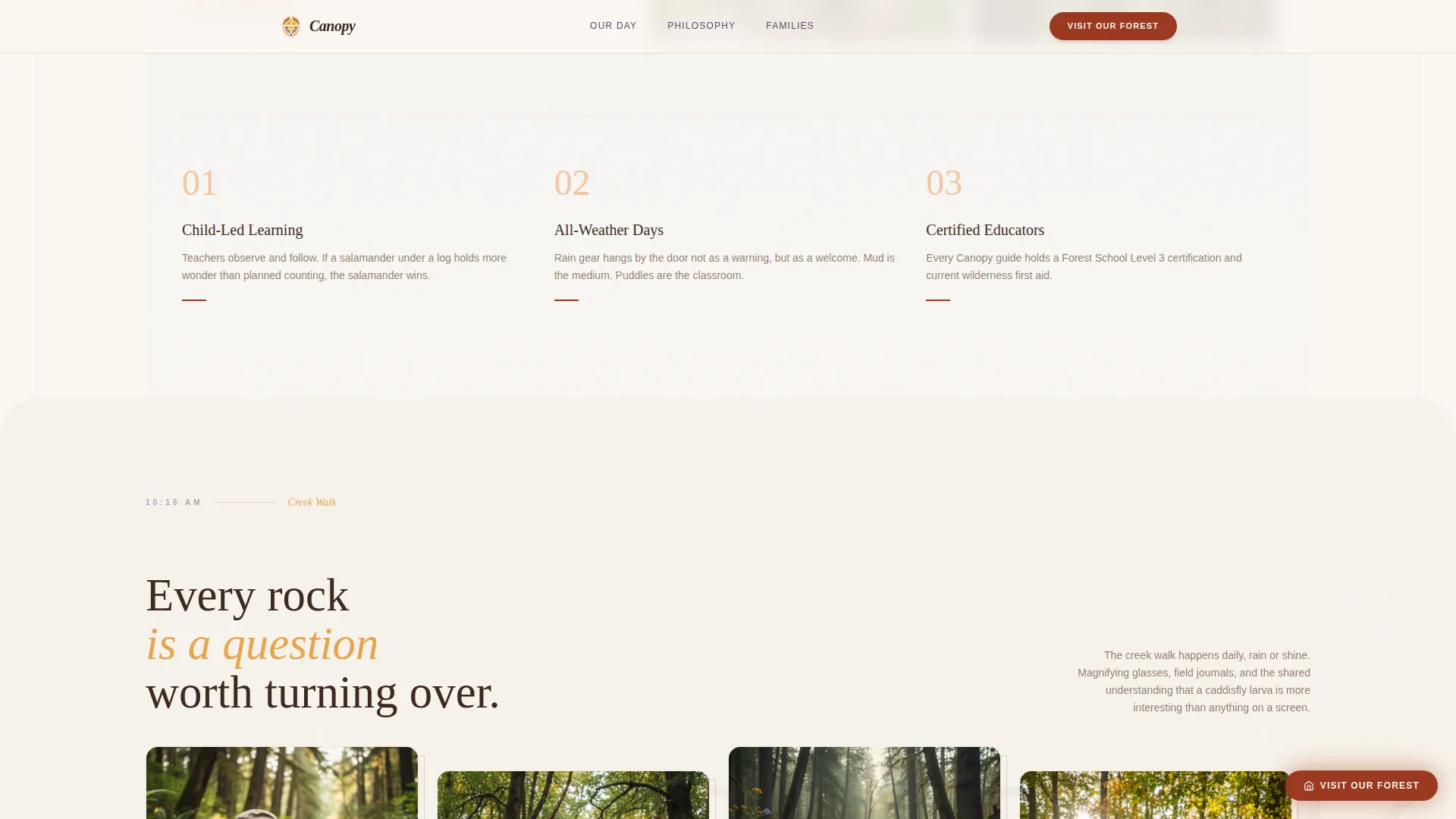Forest Preschool Landing Page Template