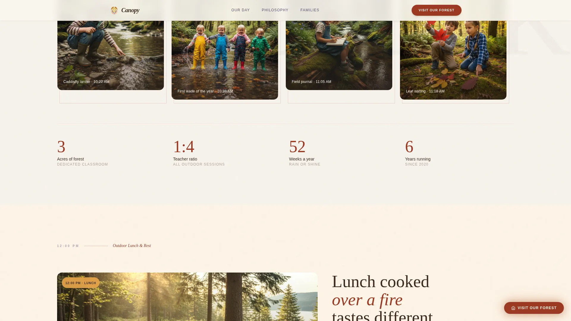 Forest Preschool Landing Page Template