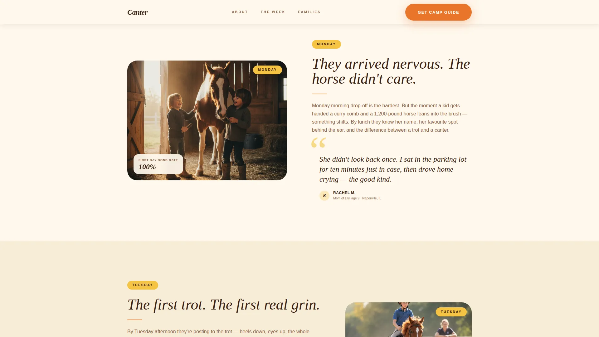 Summer Camp & Outdoor Program Portfolio & Case Study Website Template