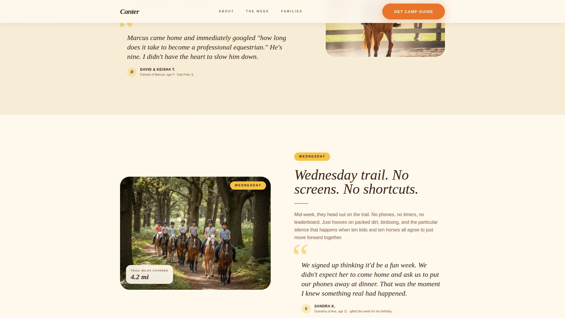 Summer Camp & Outdoor Program Portfolio & Case Study Website Template