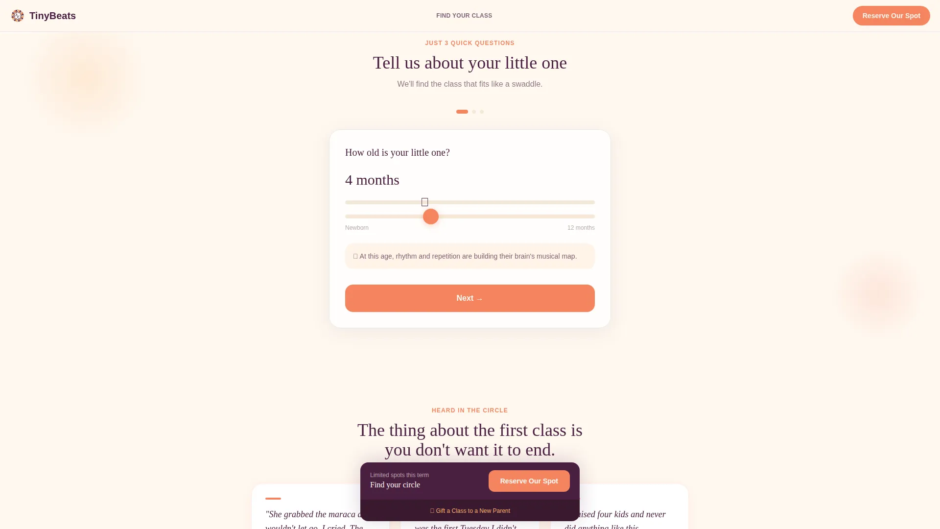 Infant Music Landing Page Template for Baby Classes