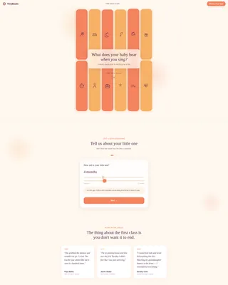 Infant Music Landing Page Template for Baby Classes