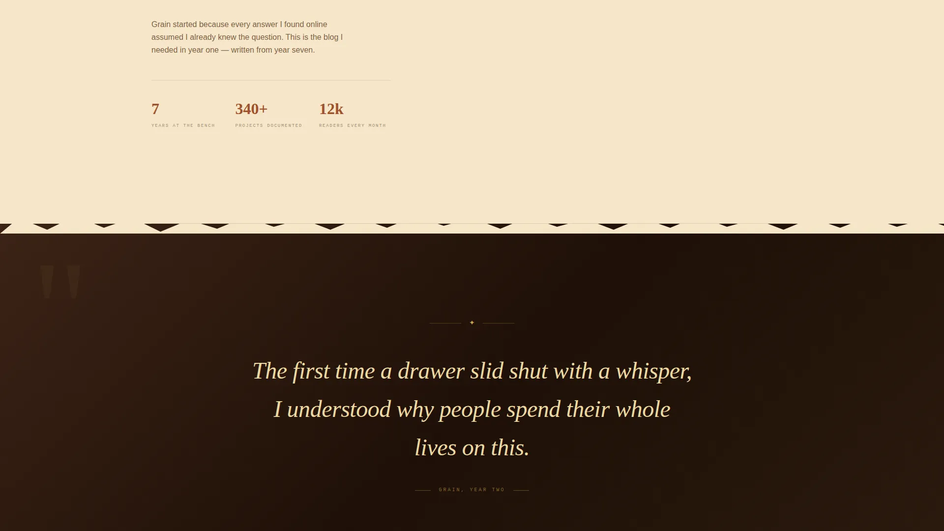 Rustic Woodworking Blog Landing Page Template
