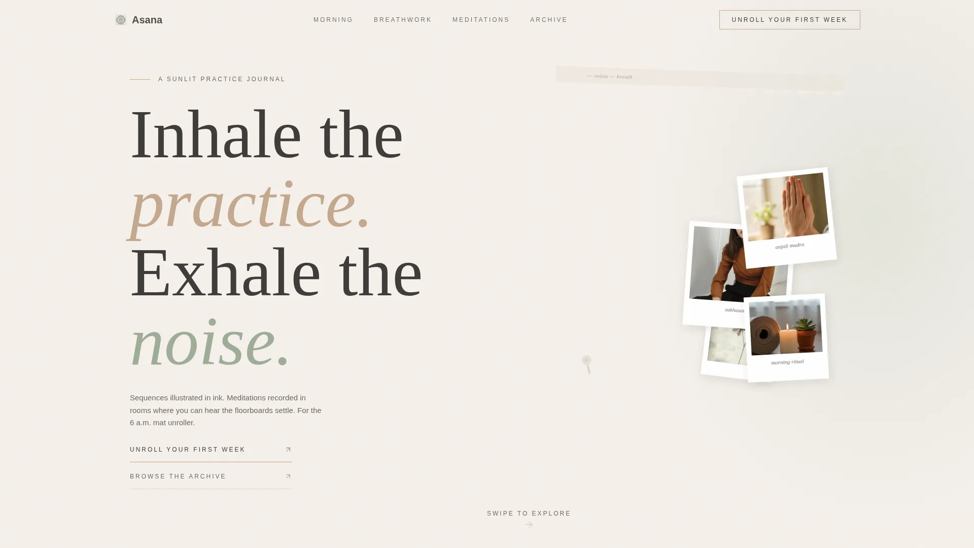 Yoga & Meditation Blog Landing Page Template