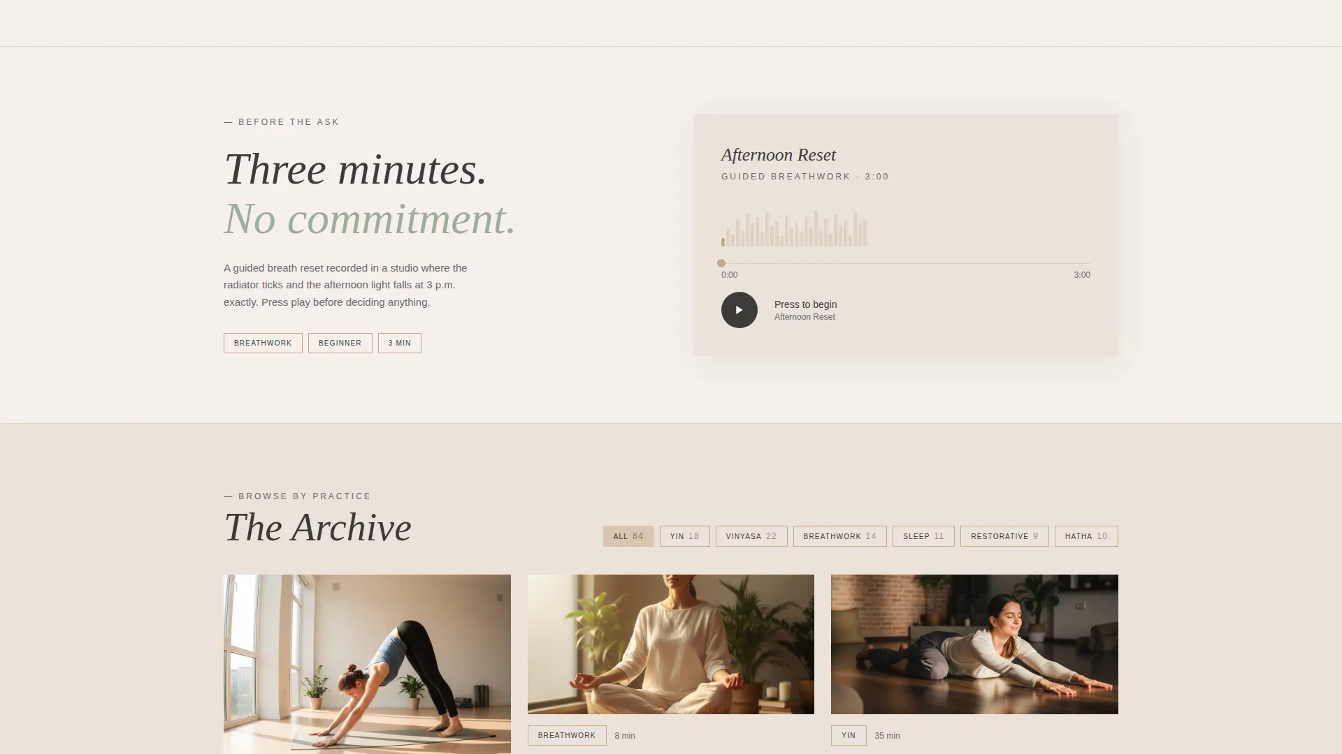 Yoga & Meditation Blog Landing Page Template
