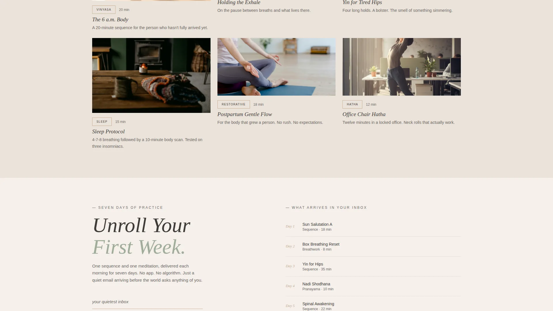 Yoga & Meditation Blog Landing Page Template