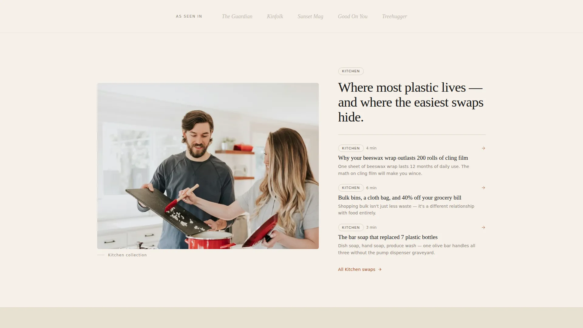 Zero Waste Blog Landing Page Template - Ink & Paper