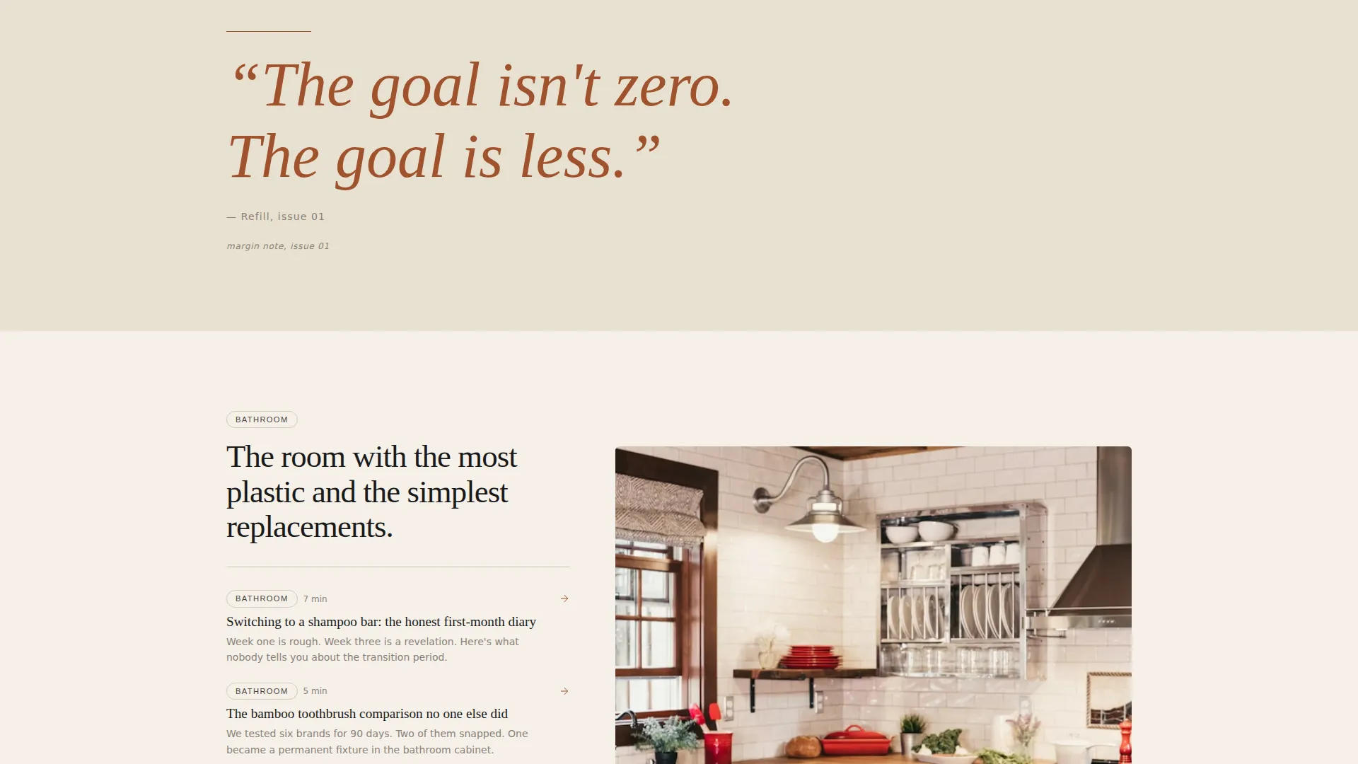 Zero Waste Blog Landing Page Template - Ink & Paper