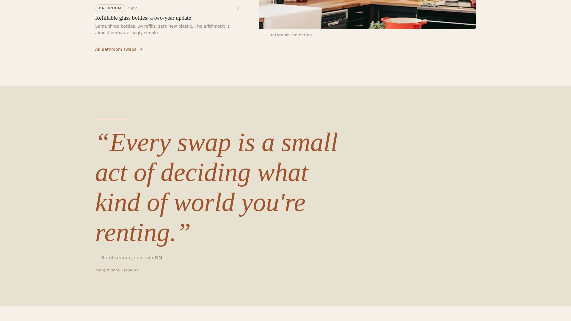 Zero Waste Blog Landing Page Template - Ink & Paper