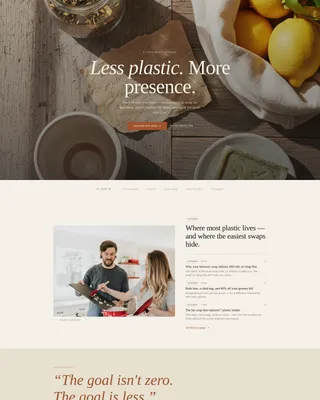 Zero Waste Blog Landing Page Template - Ink & Paper