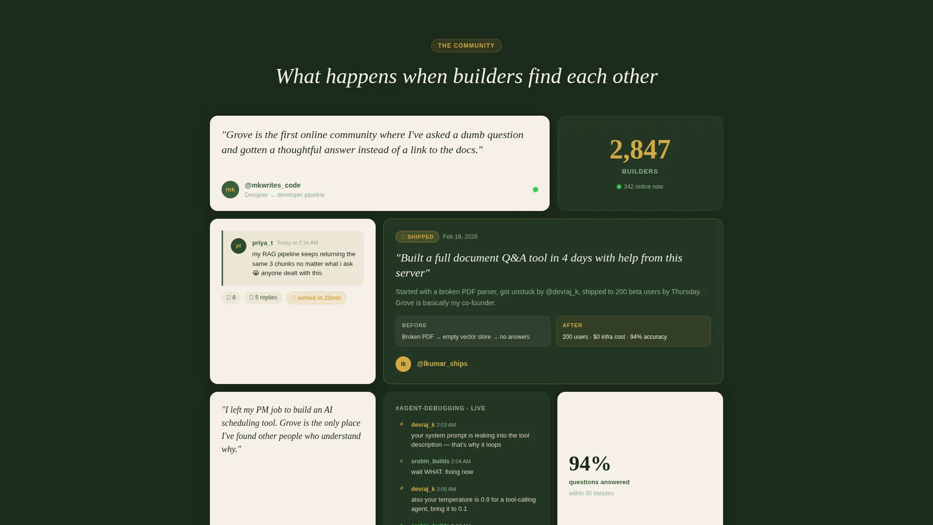 AI Builders Discord Community Landing Page Template