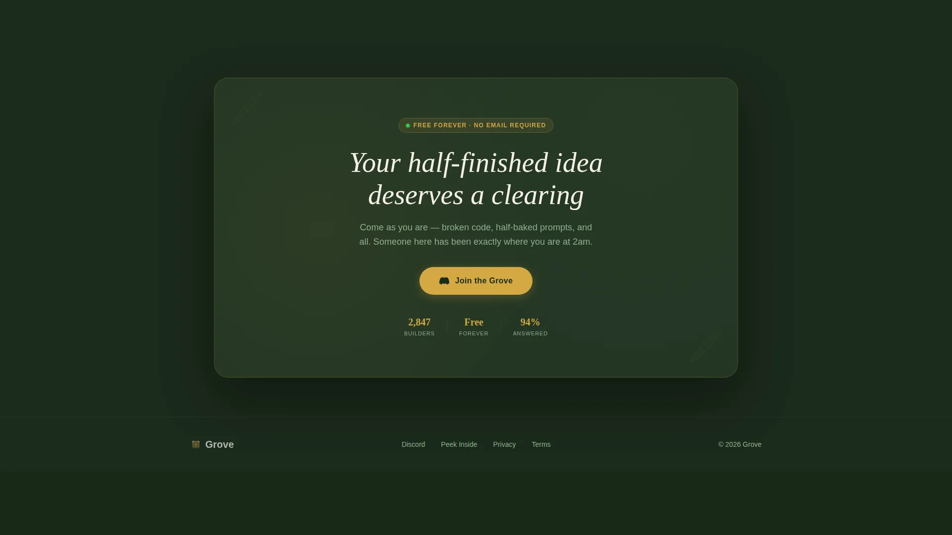 AI Builders Discord Community Landing Page Template