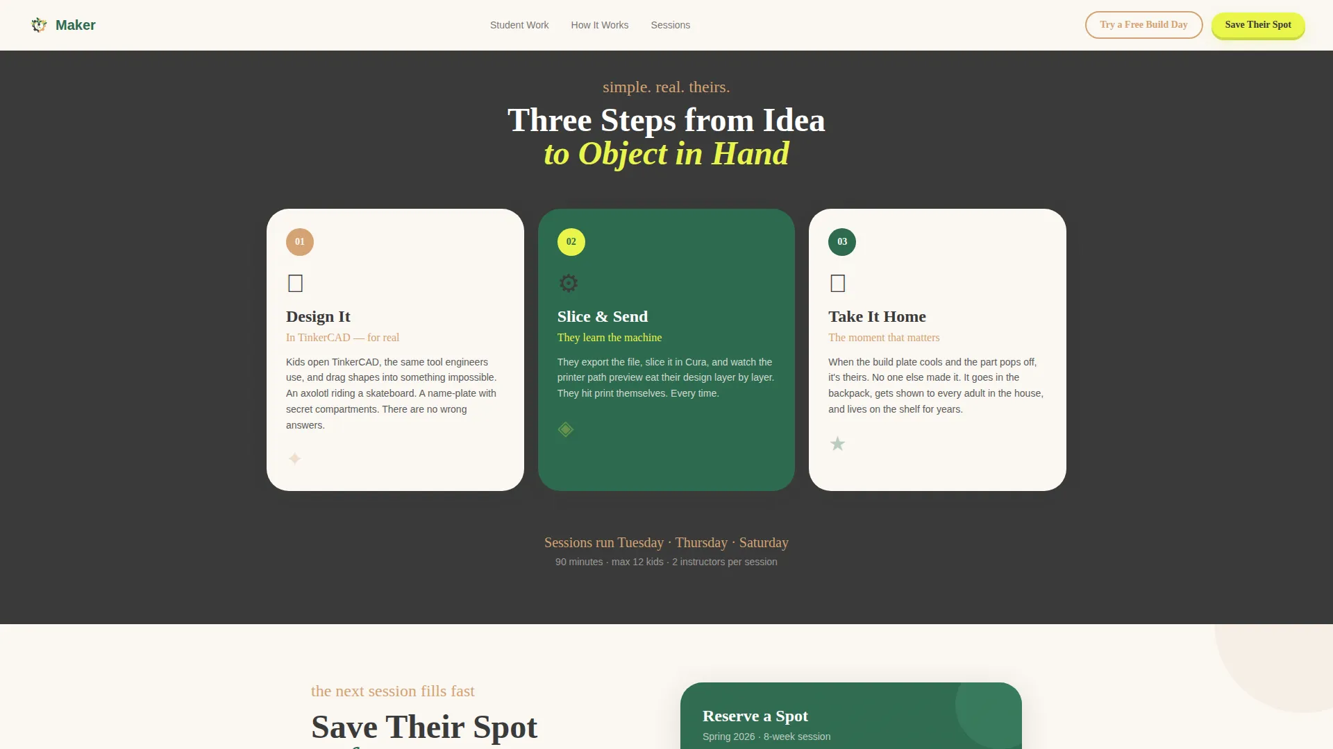Kids 3D Printing & Maker Professional Website Template