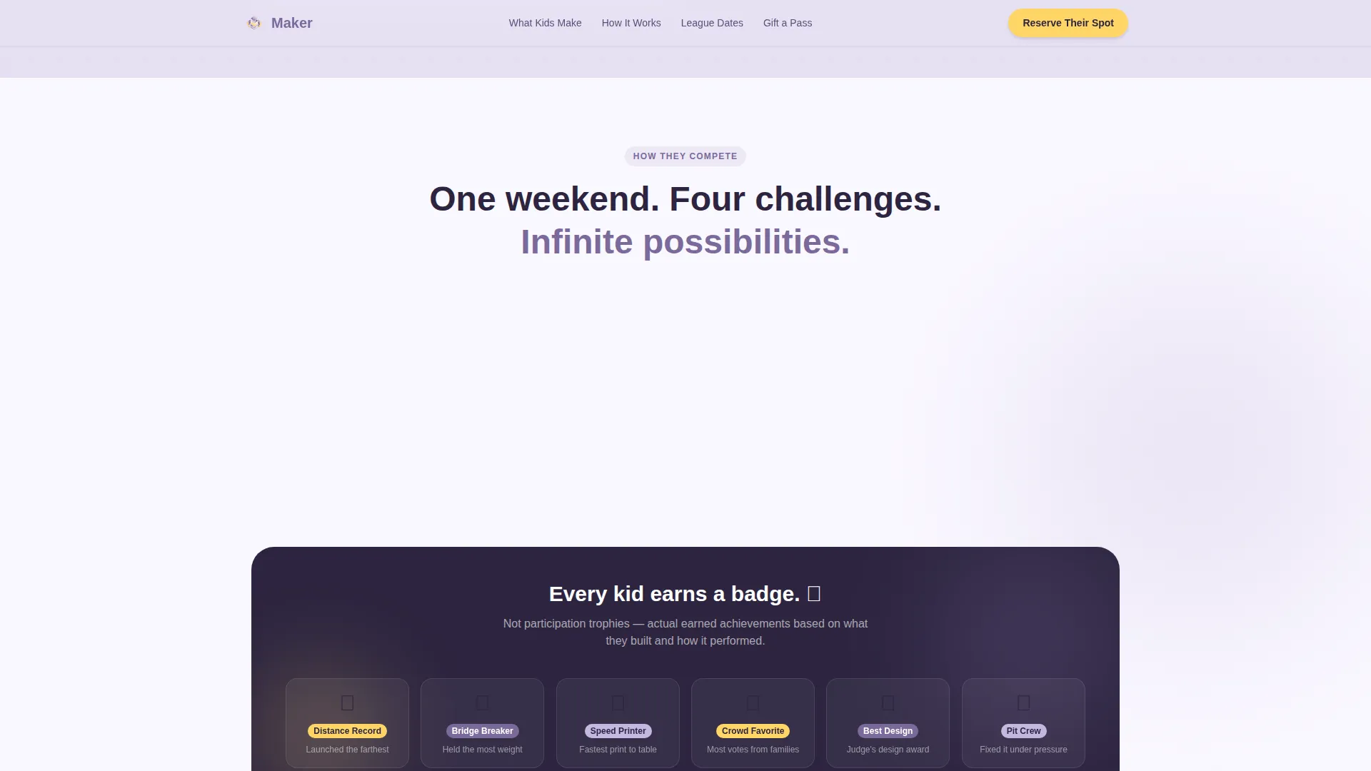 Kids 3D Printing & Maker Booking Website Template
