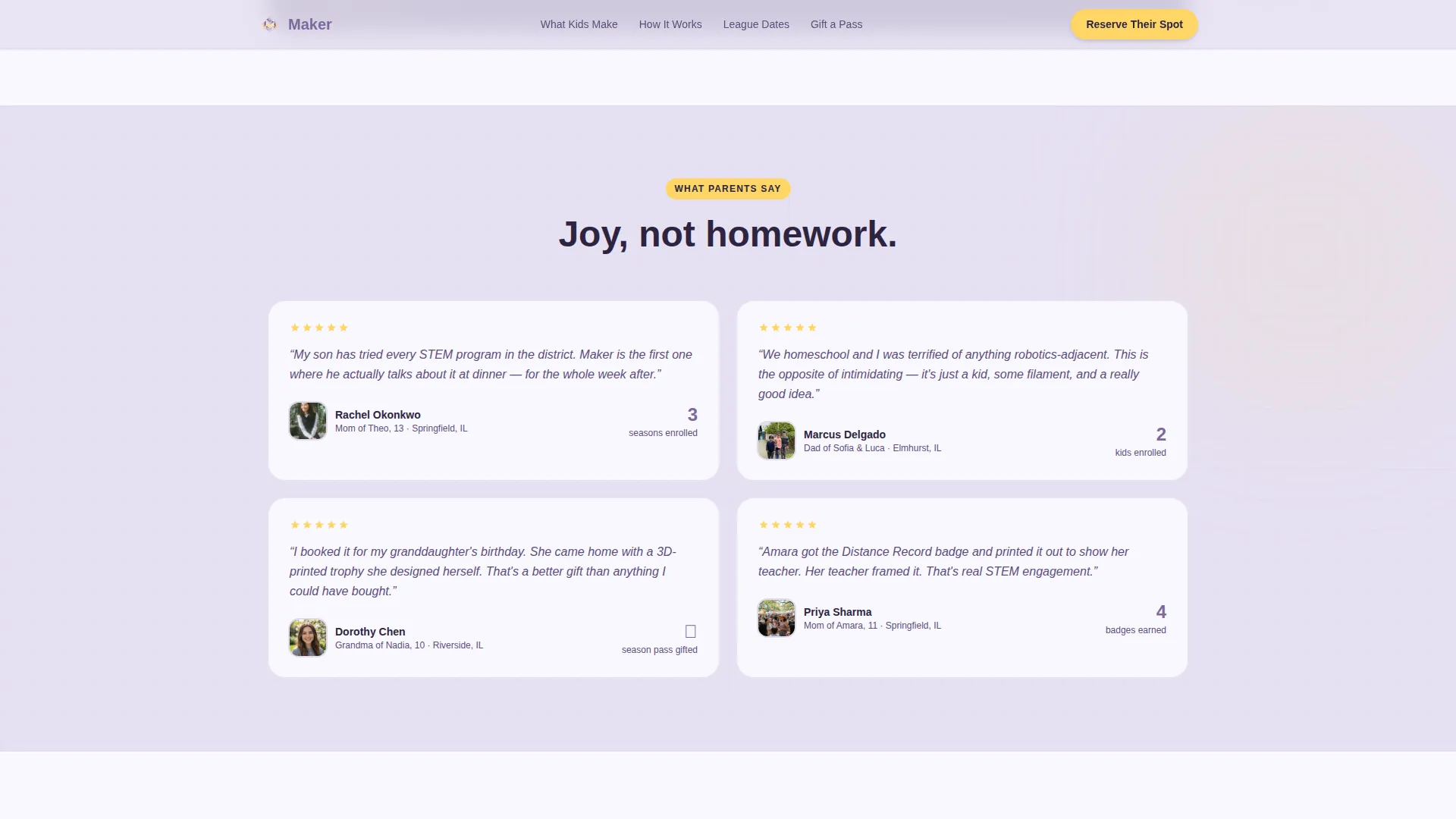 Kids 3D Printing & Maker Booking Website Template
