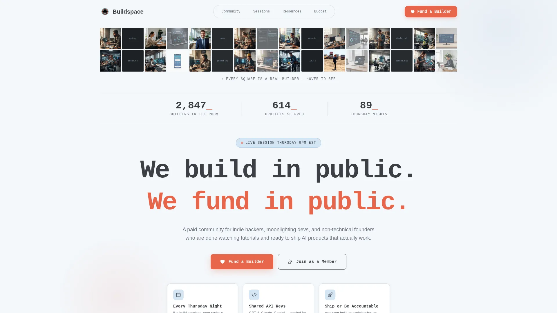 AI Builders Community Landing Page Template