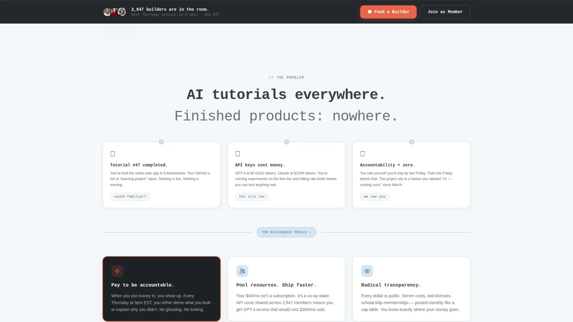 AI Builders Community Landing Page Template