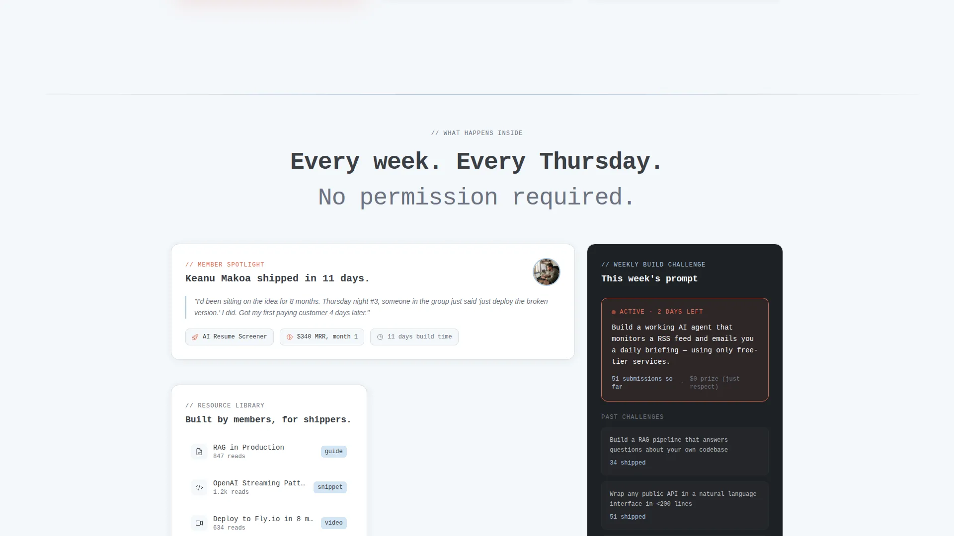 AI Builders Community Landing Page Template