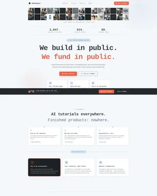 AI Builders Community Landing Page Template