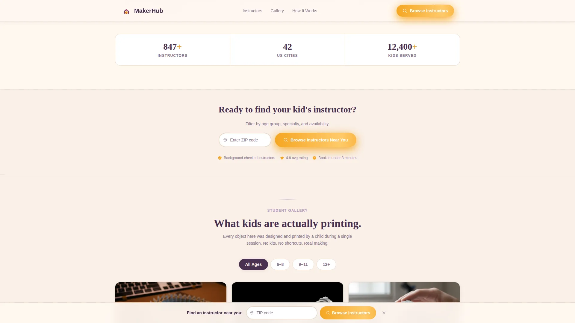 3D Printing Instructor Directory Landing Page Template