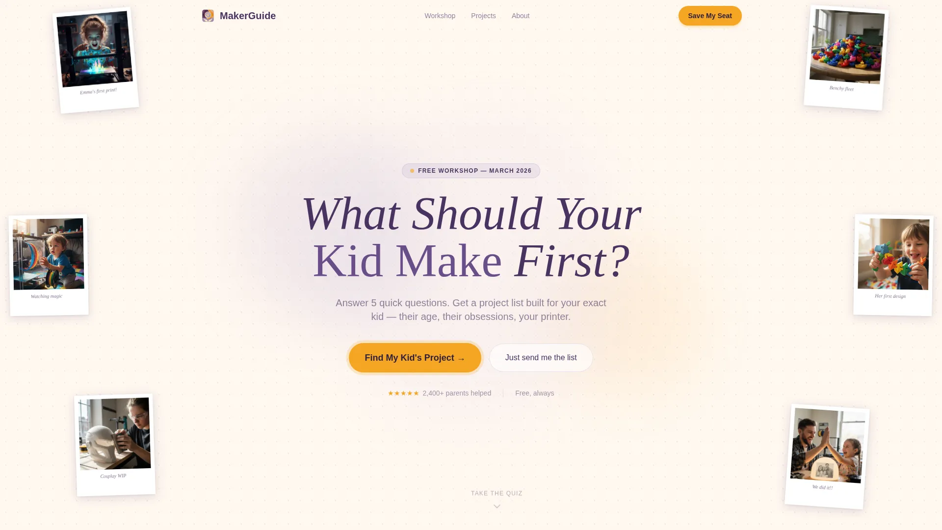 Kids 3D Printing Landing Page Template for Parents