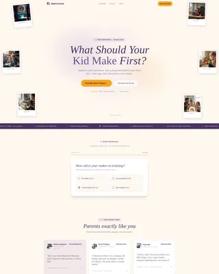 Kids 3D Printing Landing Page Template for Parents