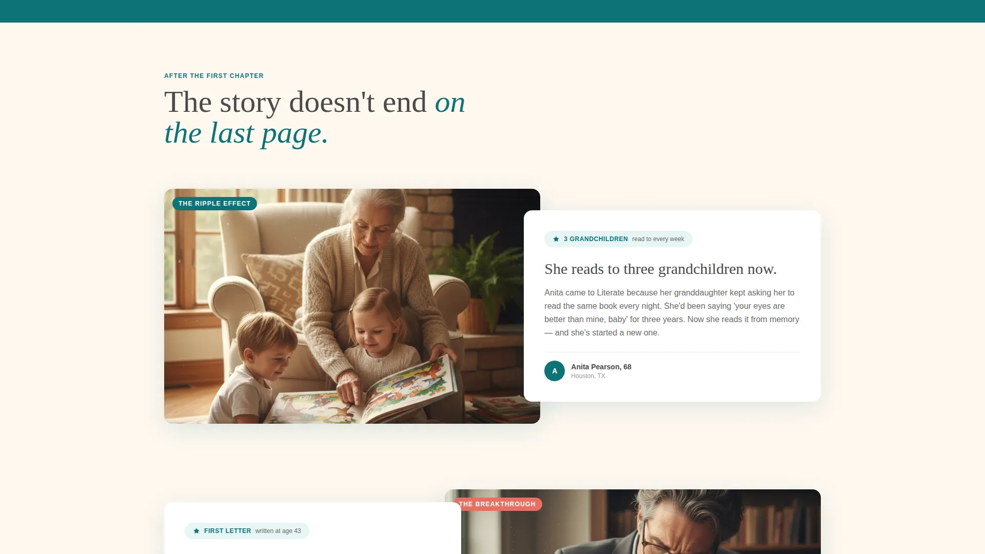 Adult Literacy Nonprofit Fundraising Landing Page