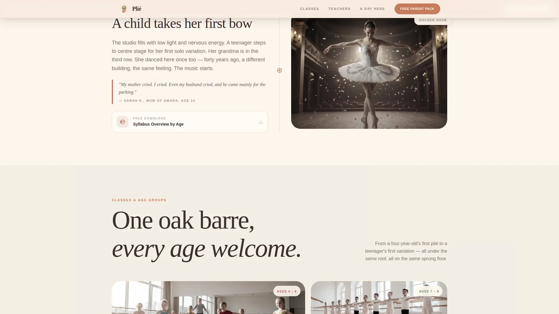 Kids Ballet Professional Website Template