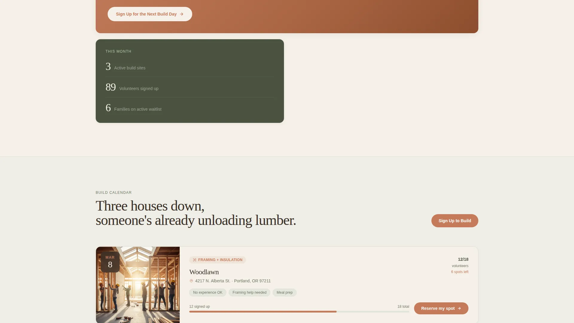 Affordable Housing Mutual Aid Landing Page Template