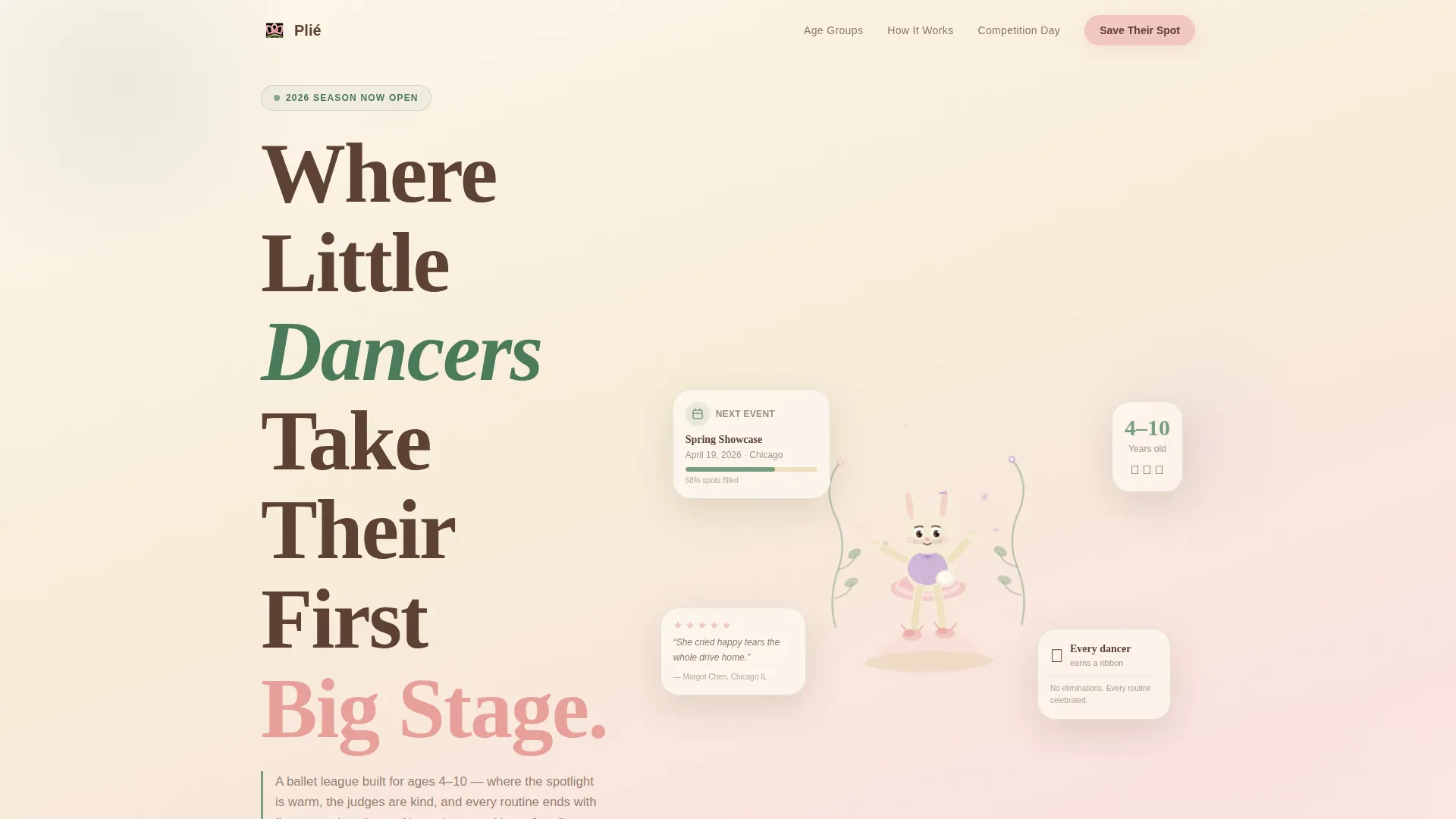 Kids Ballet Booking Website Template