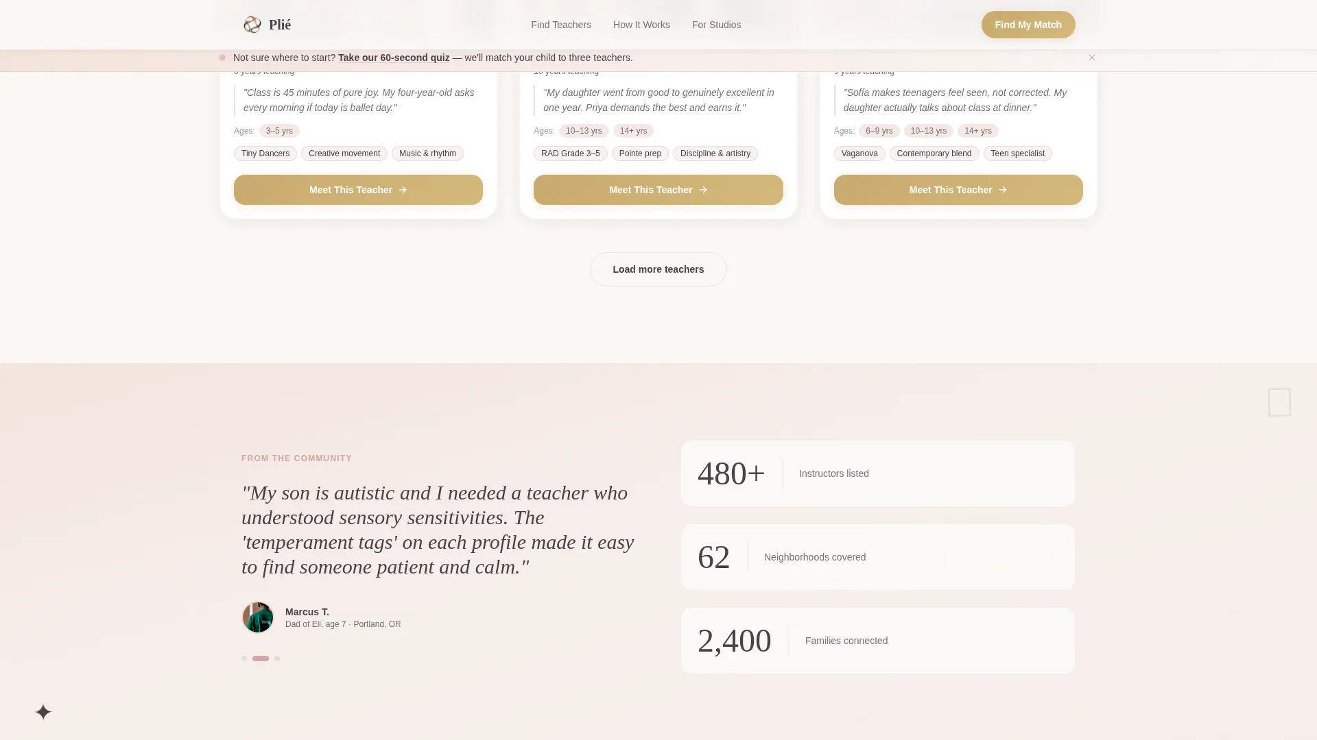 Kids Ballet Directory Website Template