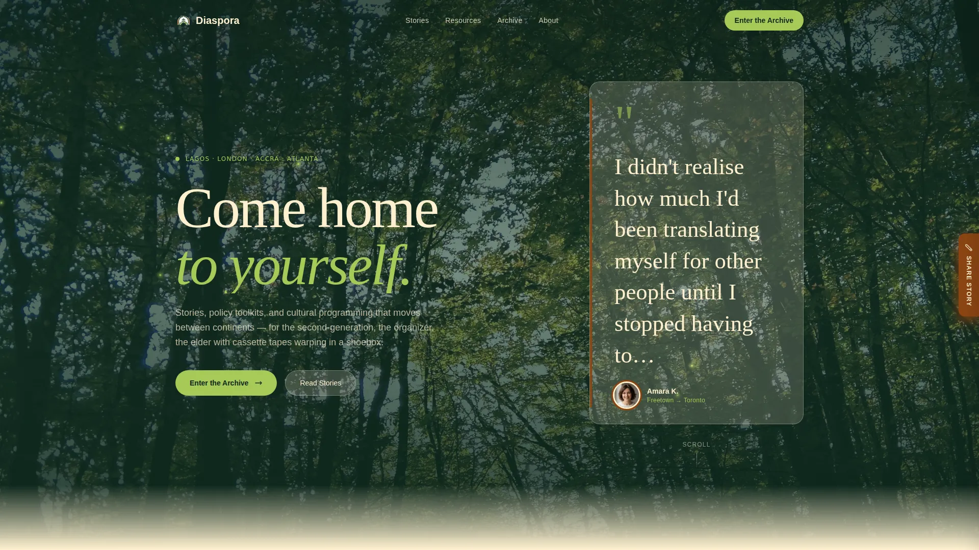 African Diaspora Community Landing Page Template