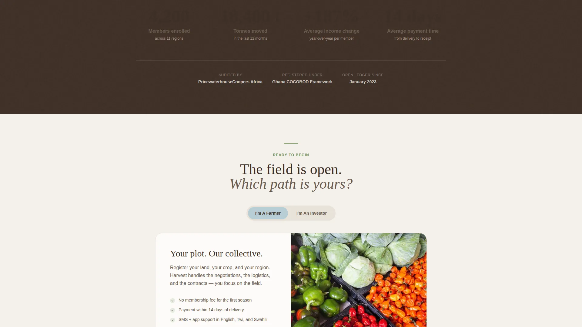 African Farming Cooperative Landing Page Template